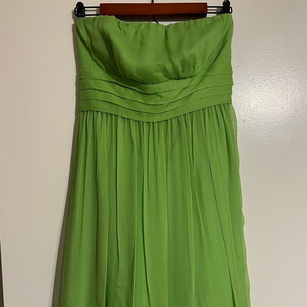 NWOT J Crew Strapless Silk, Chiffon Dress